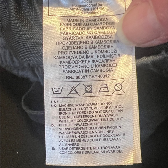 Adidas Men's Charcoal Joggers size large has pockets elastic waist draw string - Picture 3 of 5